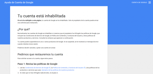 Google eliminará tu cuenta si considera que está sin actividad