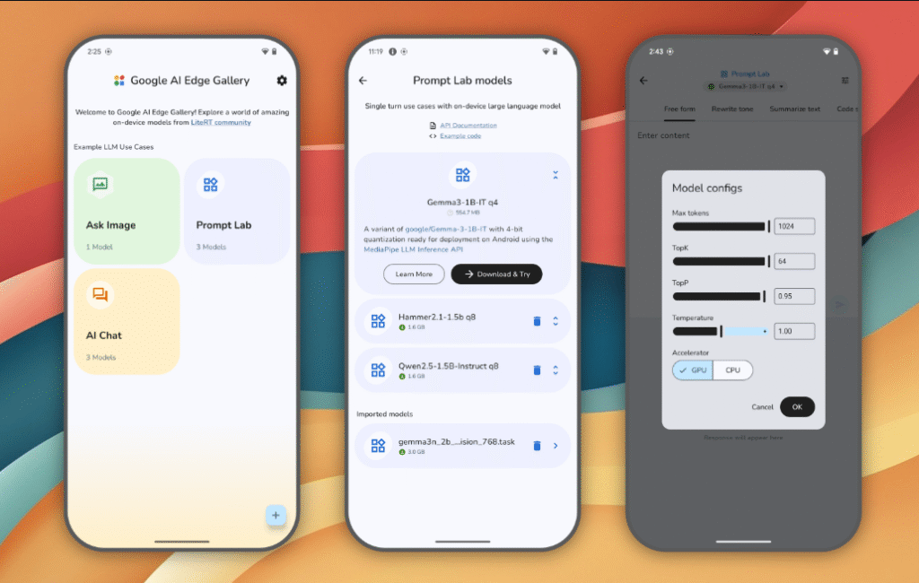 Google lanza AI Edge Gallery para probar modelos IA local