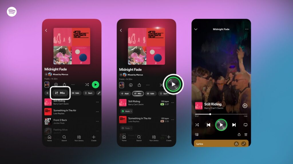 Mezcla tus playlists favoritas agregando transiciones en Spotify