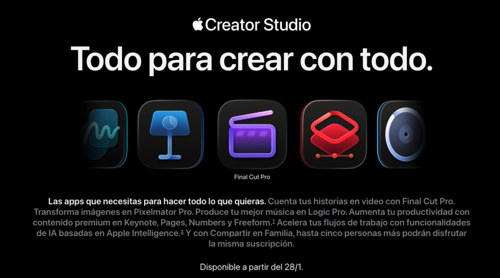 Apple Creator Studio: La Suite Creativa llega pronto